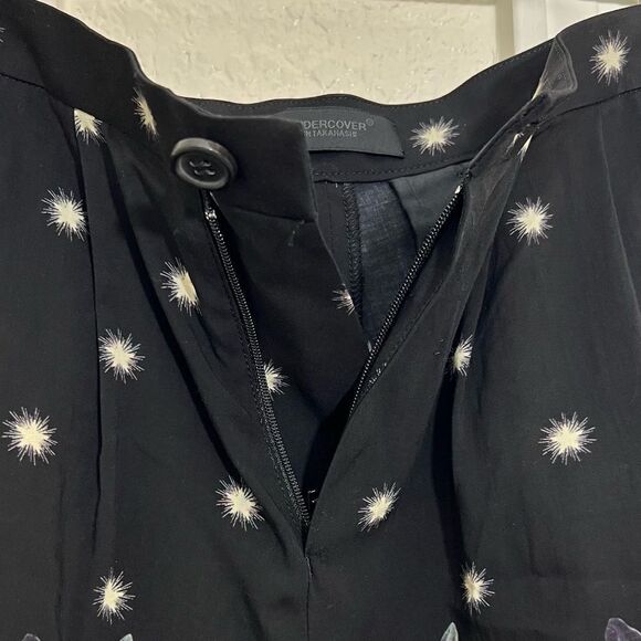 Undercover Jun Takahashi Cat Printed Rayon Shorts Black White New Size 2 - Picture 8 of 15